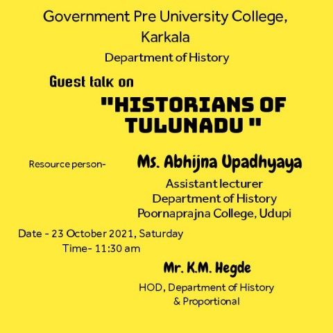 Guest talk on HISTORIANS OF TULUNADU