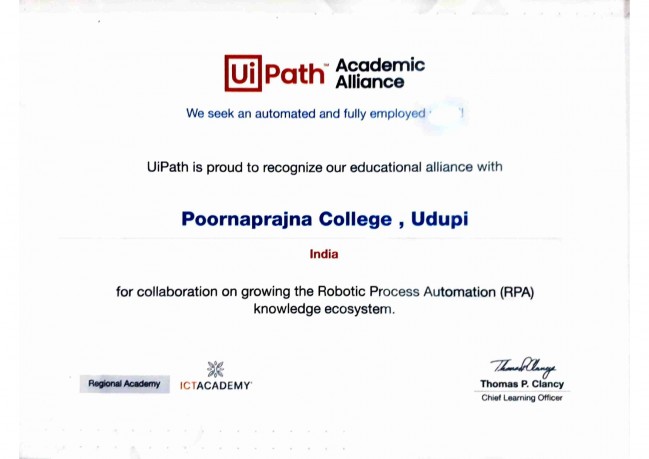  College MOU with UI Path Academic