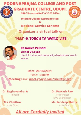 virtual Talk on NSS A TOUCH TO WORK LIFE 