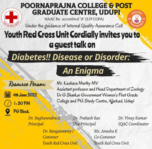 Guest Talk on Diabetes!! Disease or Disorder: an Enigma