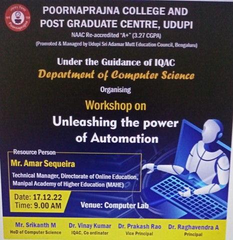 Workshop on " Unleashing the power of Automations
