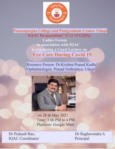 Guest Lecture on EYE CARE DURING COVID 19