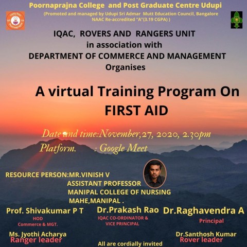A Virtual Training Program On First AID