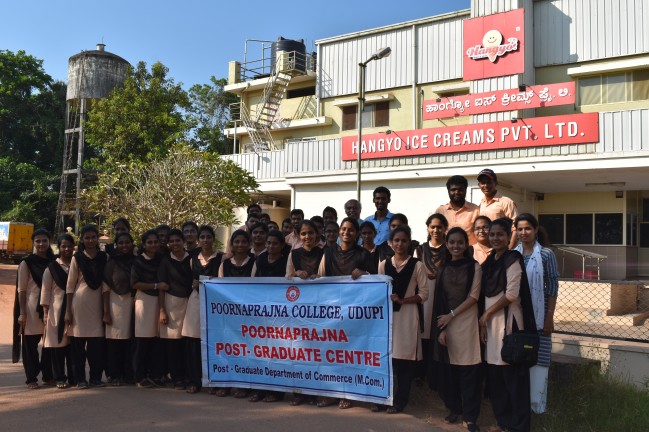 Industrial visit to Udaya Kitchnest , Manipal and Hangyo Ice cream Ltd. Brahamavara