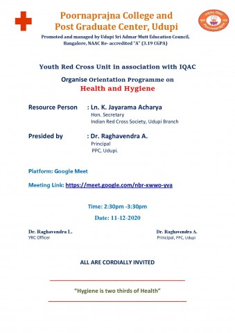 ORIENTAION PROGRAMME of Youth Red Cross Unit