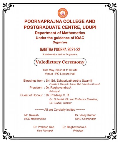Valedictory Program Ganitha Poorna