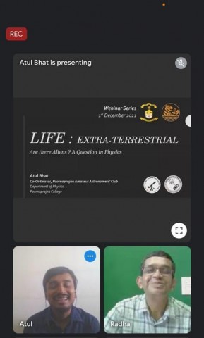Online Talk on Physics of Extra-Terrestrial Life