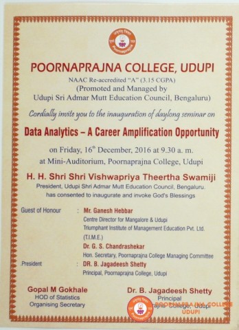 Day long seminar on data Analytics