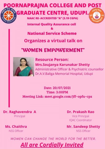 Virtual Talk on WOMEN EMPOWERMENT