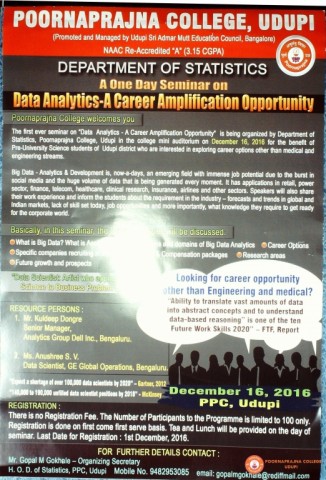 Day long seminar on data Analytics